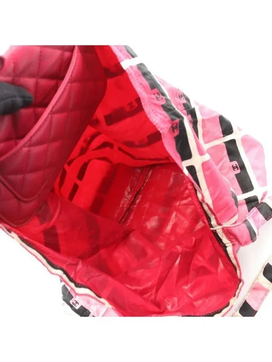 Chanel Tote Quilted Magenta Leather Fabric Eco Chain - Picture 3 of 9
